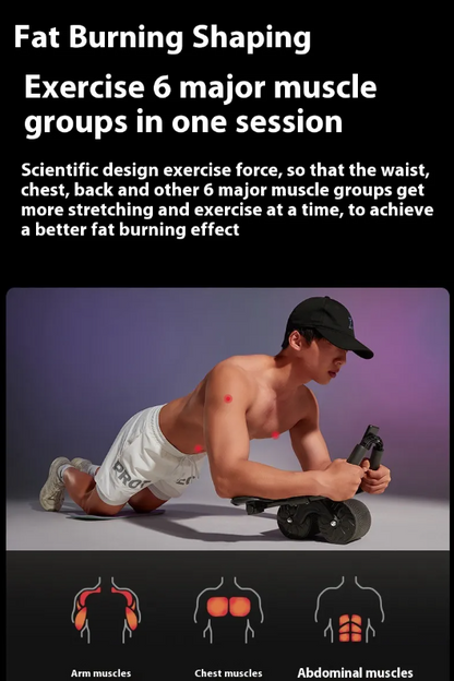Automatic rebound ab wheel