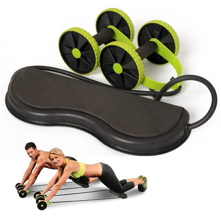 Double Wheel Ab Roller Kit with Resistance Bands