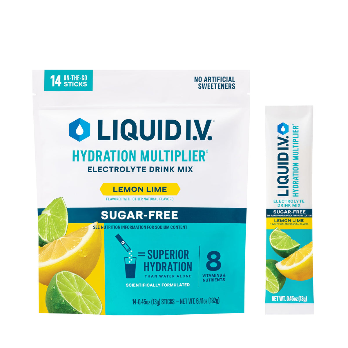 Sugar-Free Electrolyte Hydration Packets – Lemon Lime (48 Pack)